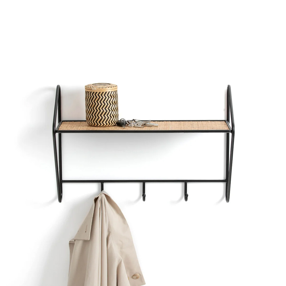 Настенная вешалка с полкой из ротанга Bourn Shelf-hanger