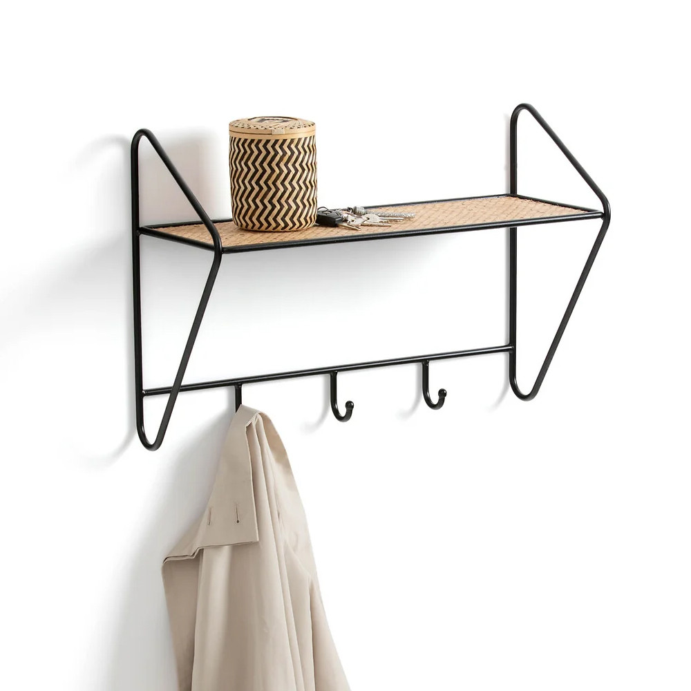 Настенная вешалка с полкой из ротанга Bourn Shelf-hanger