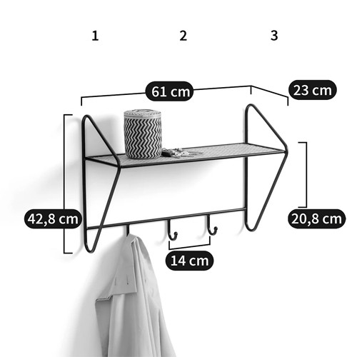 Настенная вешалка с полкой из ротанга Bourn Shelf-hanger