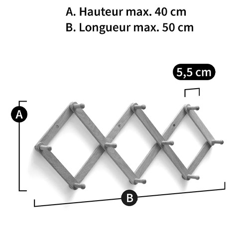 Настенная деревянная раздвижная вешалка Larson Wood Hanger