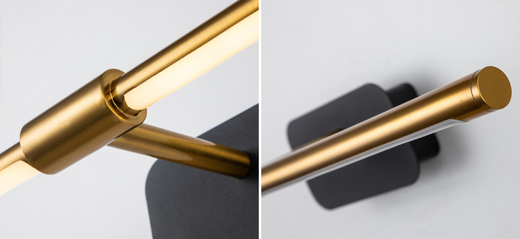 Настенная подсветка с плафоном цвета золота 63 см Wally