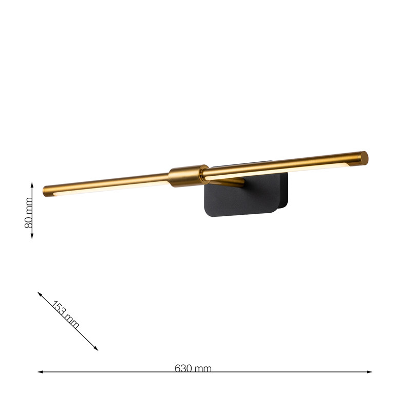 Настенная подсветка с плафоном цвета золота 63 см Wally