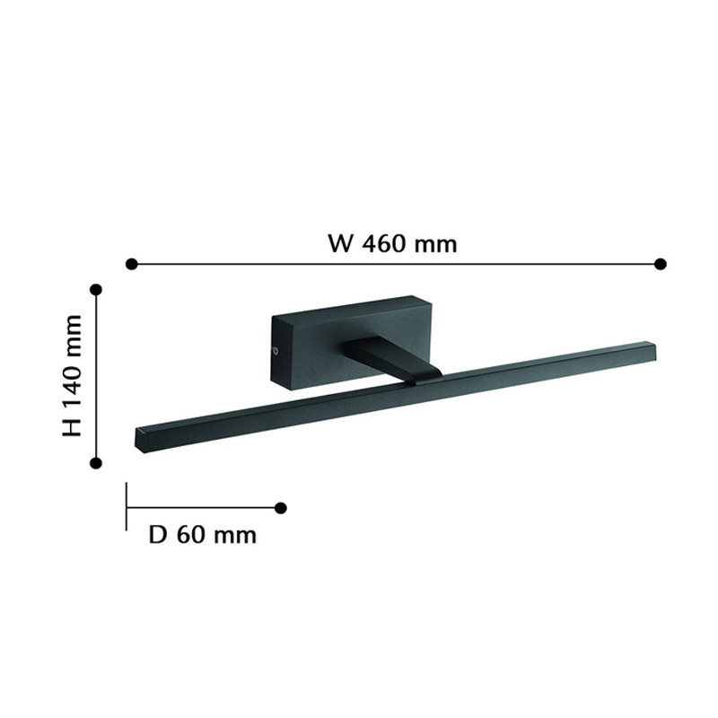 Настенная подсветка черного цвета BACKLIGHT 46 см