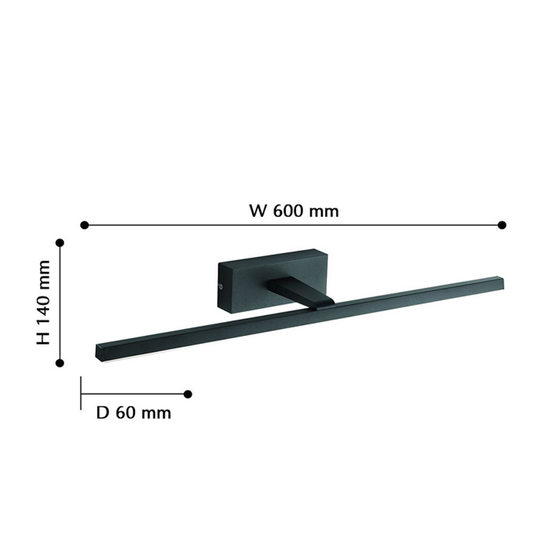 Настенная подсветка черного цвета BACKLIGHT 60 см