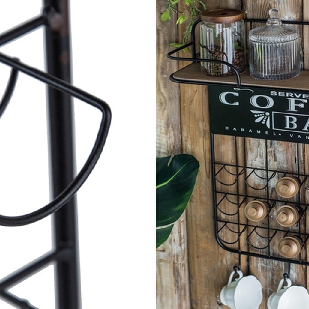 Настенная полка с крючками Coffee Bar