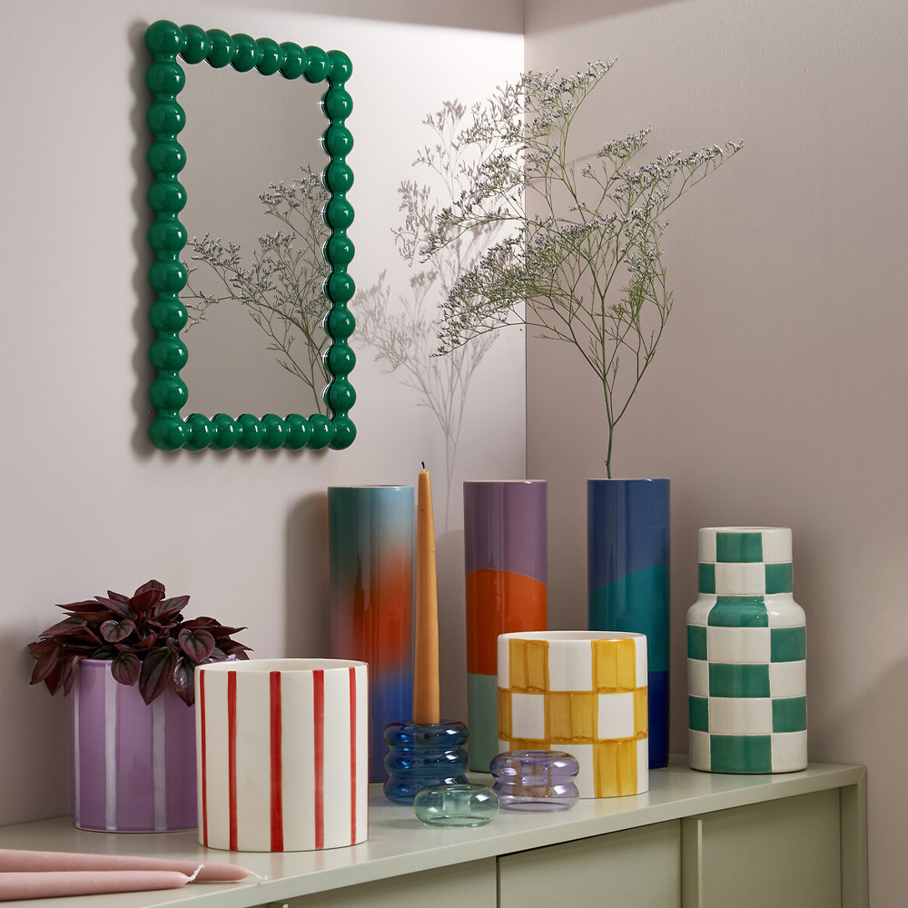 Настенное зеркало в зеленой раме Nya Green Mirror