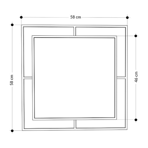 Настенное зеркало квадратной формы в черной металлической раме CORNER MIRROR BLACK