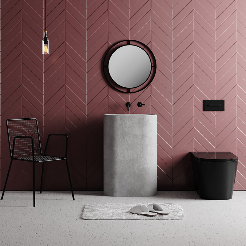 Настенное зеркало круглой формы в черной металлической раме BUBBLE MIRROR BLACK