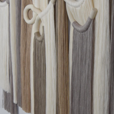 Настенный декор с бахромой белого и бежевого цвета Abstraction I