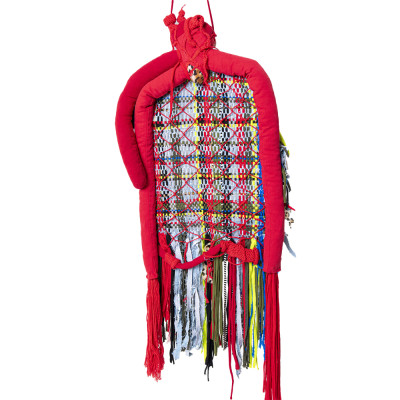 Настенный ковер разноцветный из одежды Heart