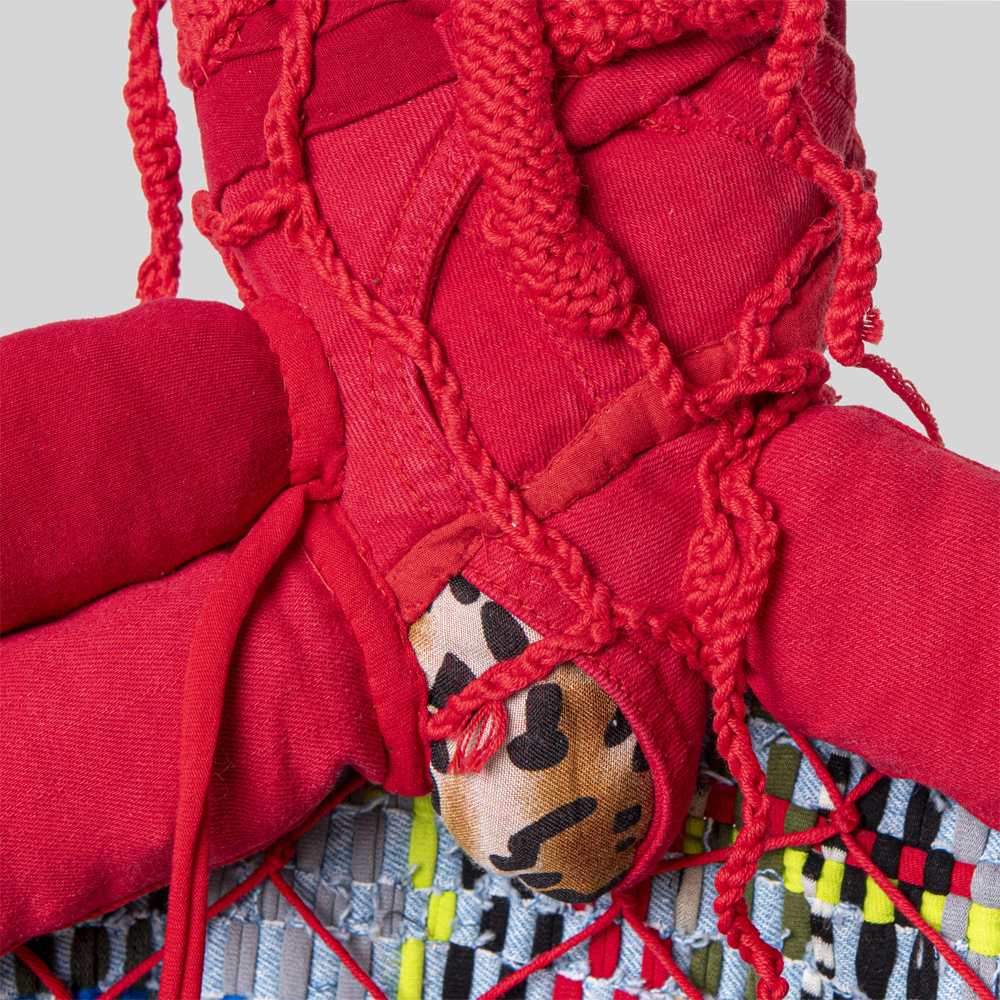 Настенный ковер разноцветный из одежды Heart