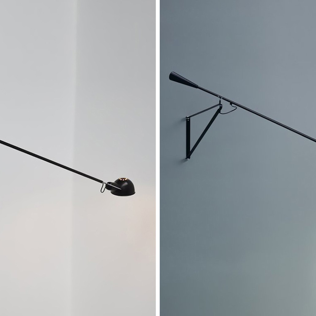 Настенный светильник FLOS Mod 265 Wall Lamp Black by Paolo Rizzatto 205 см