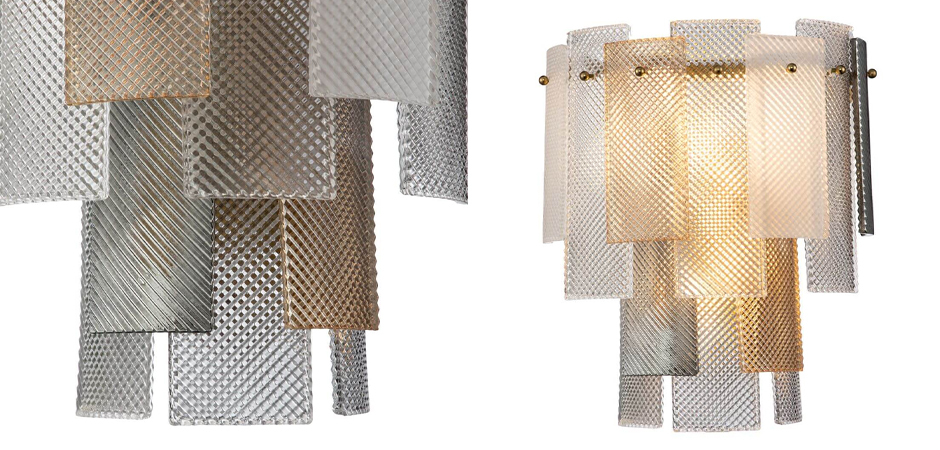 Настенный светильник Honey Hive c Цветным рельефным стеклом