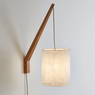 Настенный светильник из дерева и льна Ivory Linen Wall Lamp