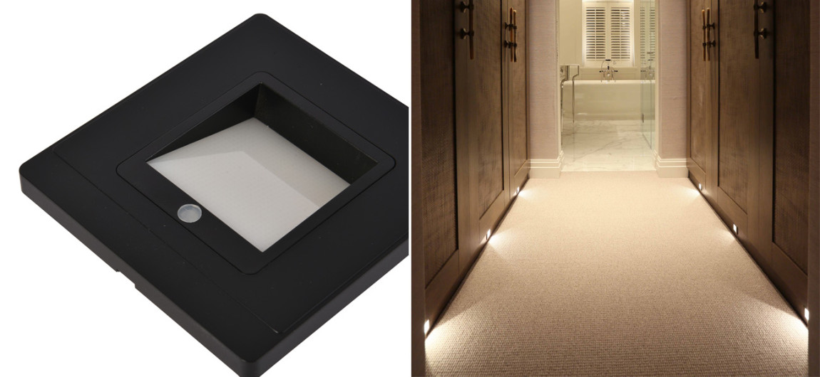 Настенный светильник с датчиком движения Trick Black