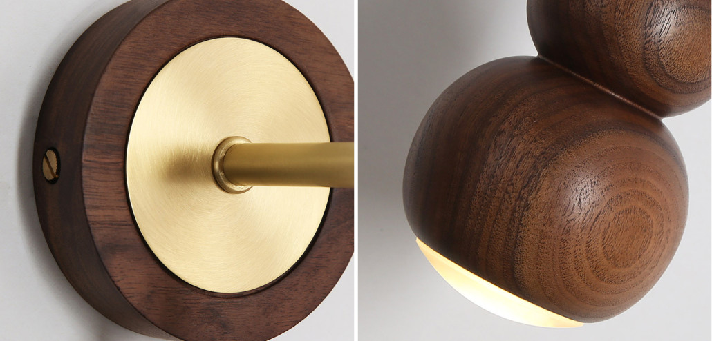 Настенный светильник с плафоном из дерева Neal Wooden Wall Lamp