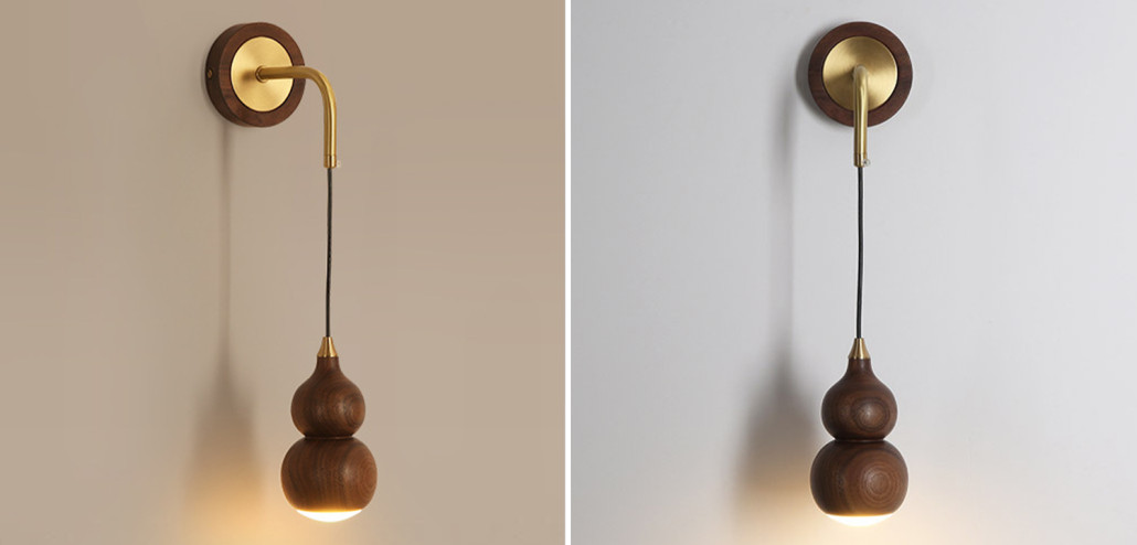 Настенный светильник с плафоном из дерева Neal Wooden Wall Lamp