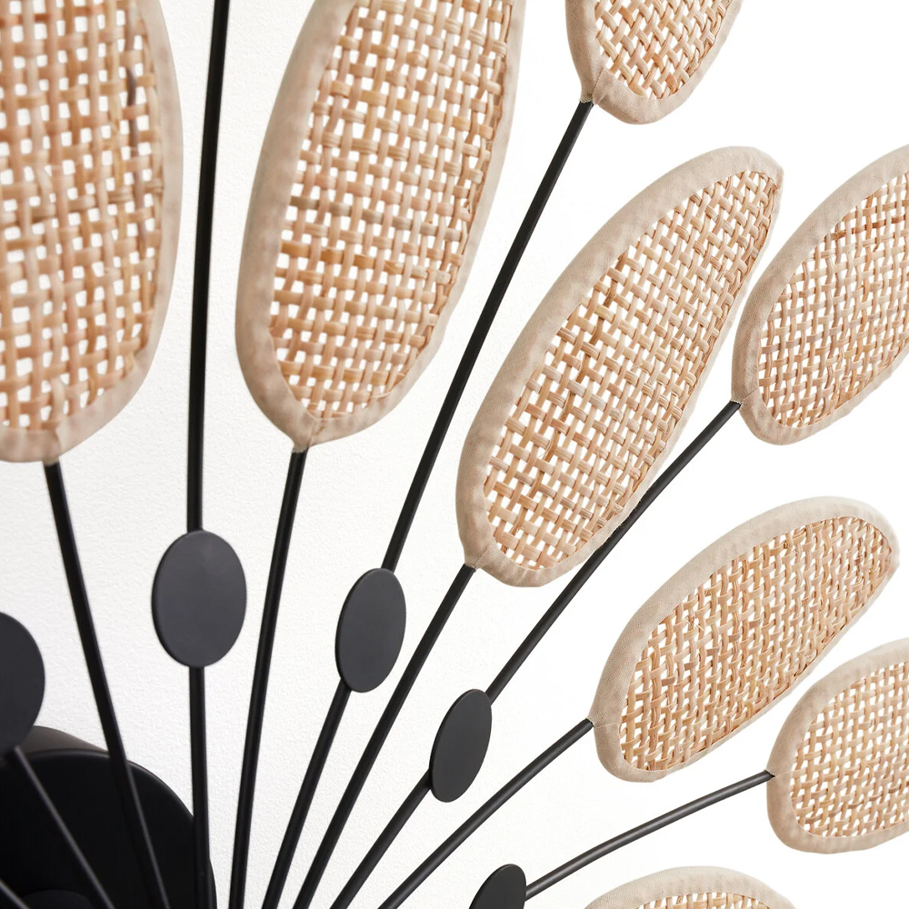 Настенный светильник с плетеным декором Wicker Leaves Wall Lamp