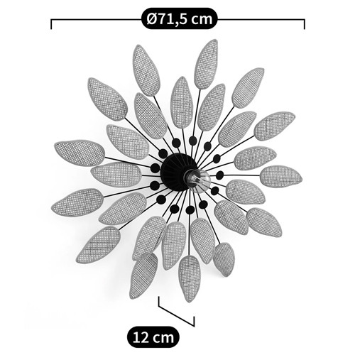 Настенный светильник с плетеным декором Wicker Leaves Wall Lamp