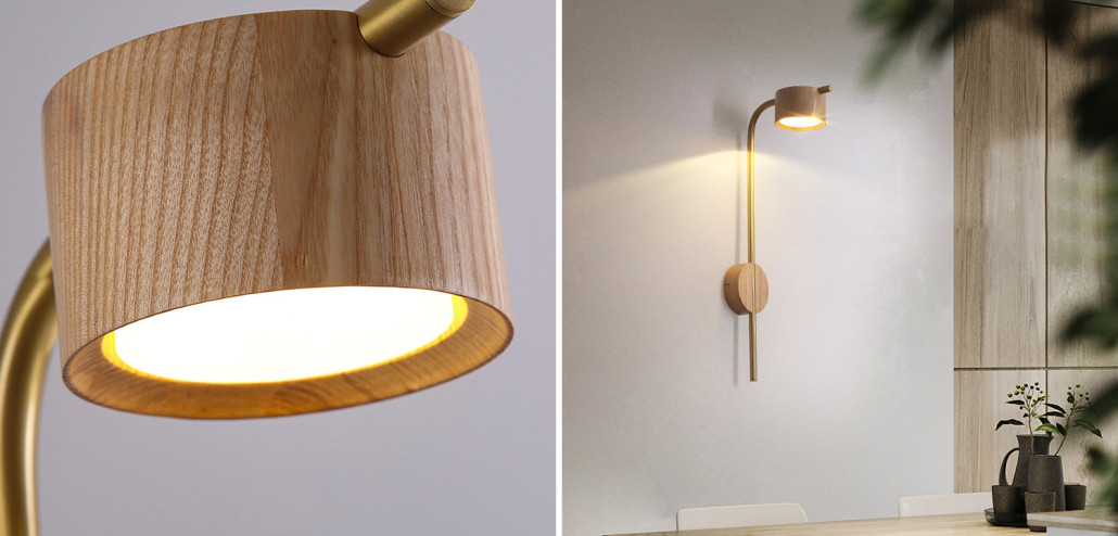 Настенный светодиодный светильник из дерев PATSY светлое дерево