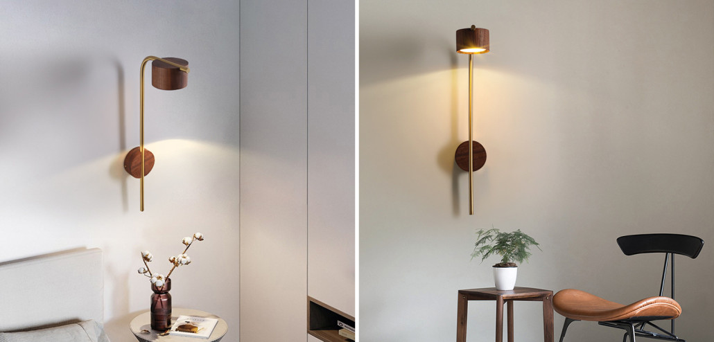 Настенный светодиодный светильник из дерев PATSY темное дерево