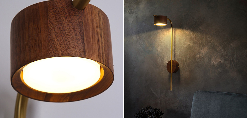 Настенный светодиодный светильник из дерев PATSY темное дерево