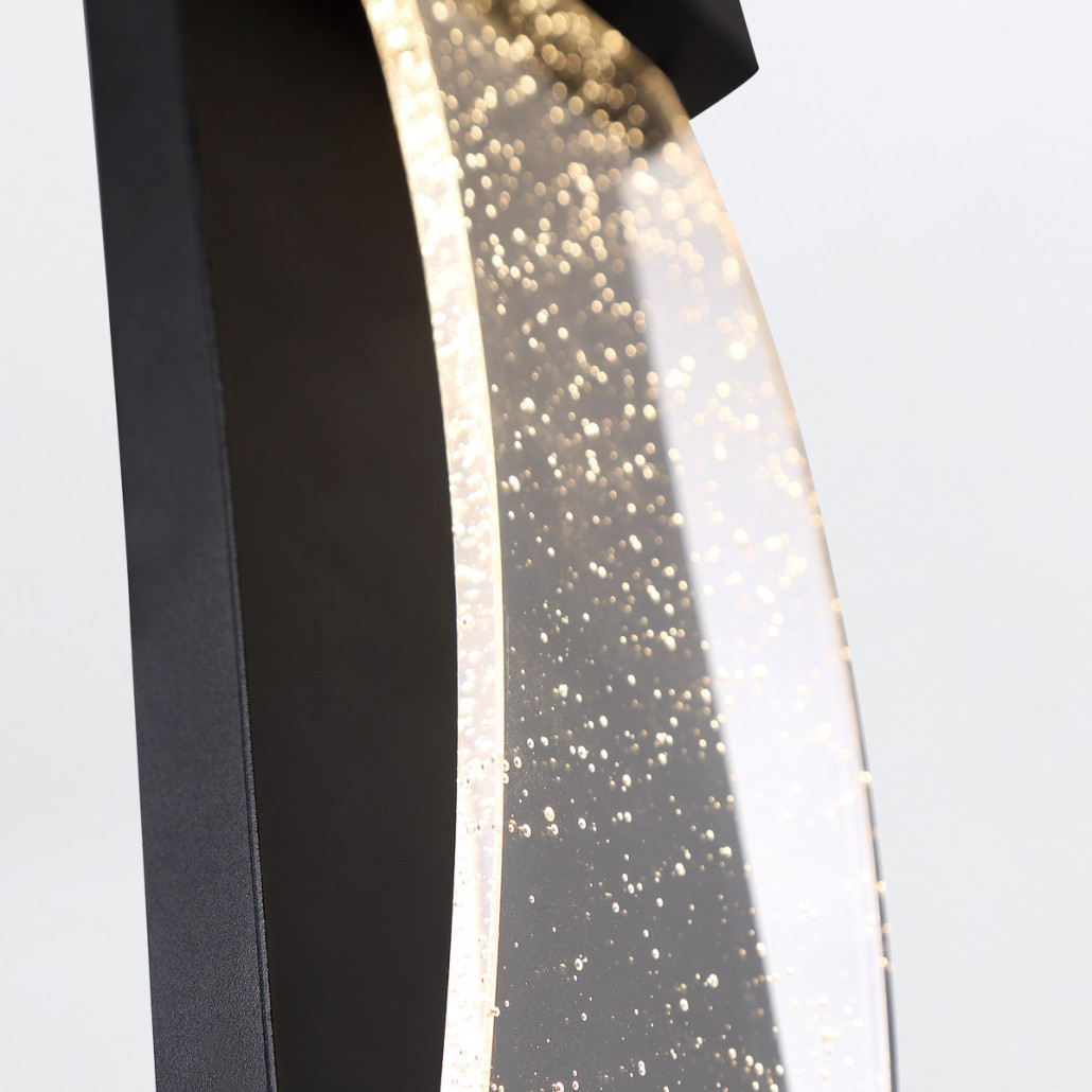 Настенный фонарь уличный прямоугольный черного цвета со стеклом с пузырьками Eurofase