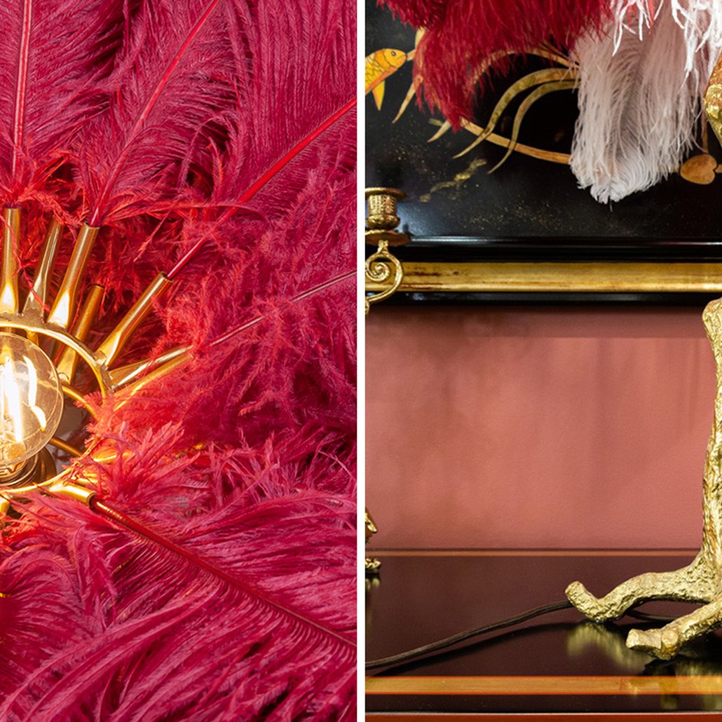 Настольная Лампа Розовые перья GRAND TOUR Mini Feather Lamp