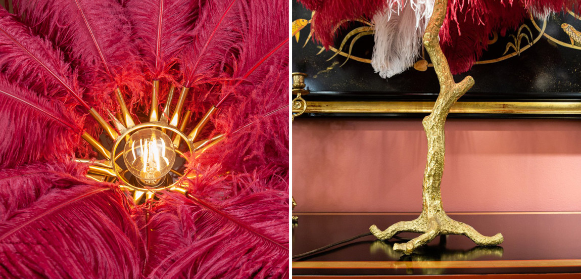 Настольная Лампа Розовые перья GRAND TOUR Mini Feather Lamp