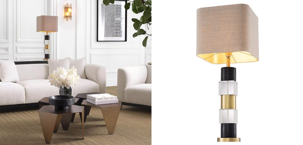 Настольная лампа Eichholtz Table Lamp Black Marble