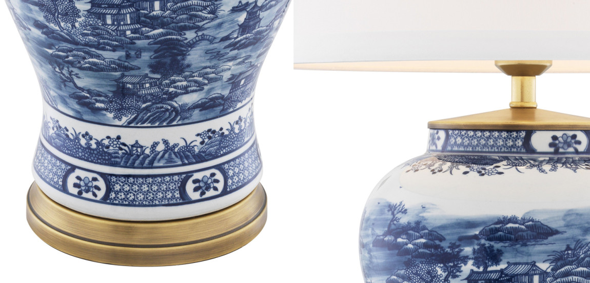 Настольная лампа Eichholtz Table Lamp Chinese Blue