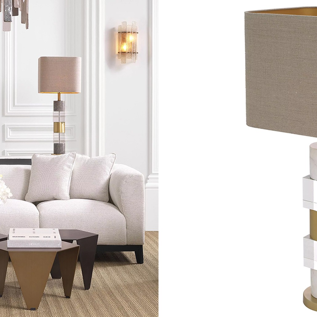 Настольная лампа Eichholtz Table Lamp Cullingham White Marble
