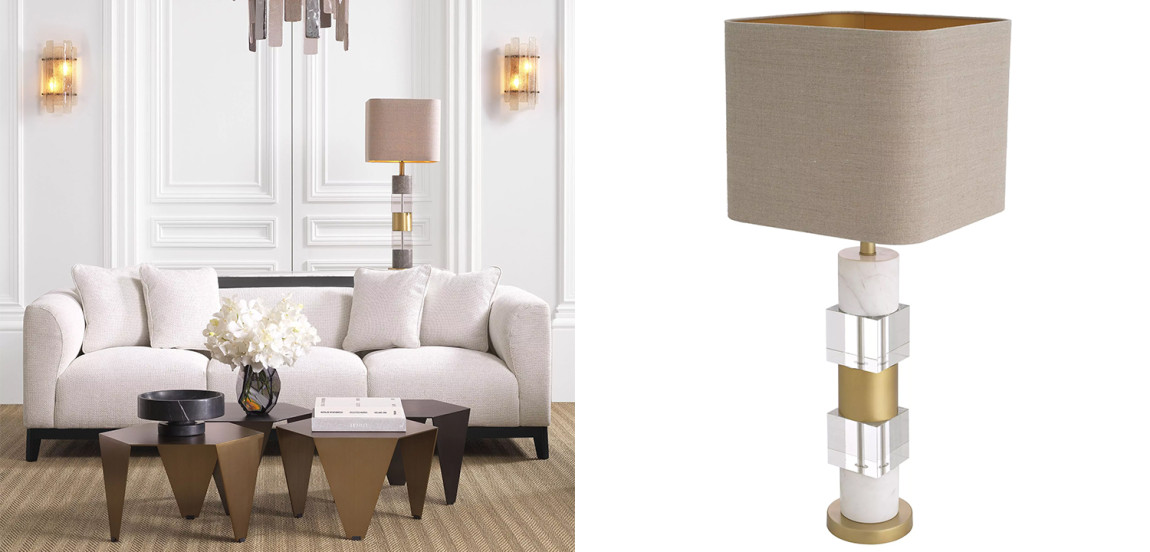 Настольная лампа Eichholtz Table Lamp Cullingham White Marble
