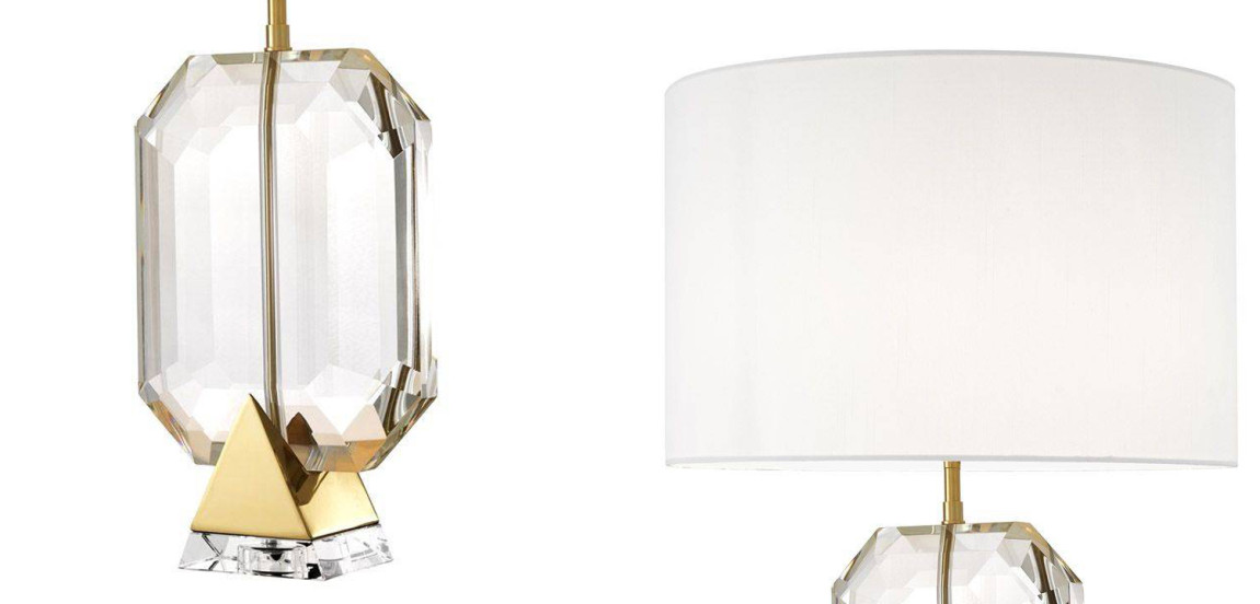 Настольная лампа Eichholtz Table Lamp Emerald Gold & white