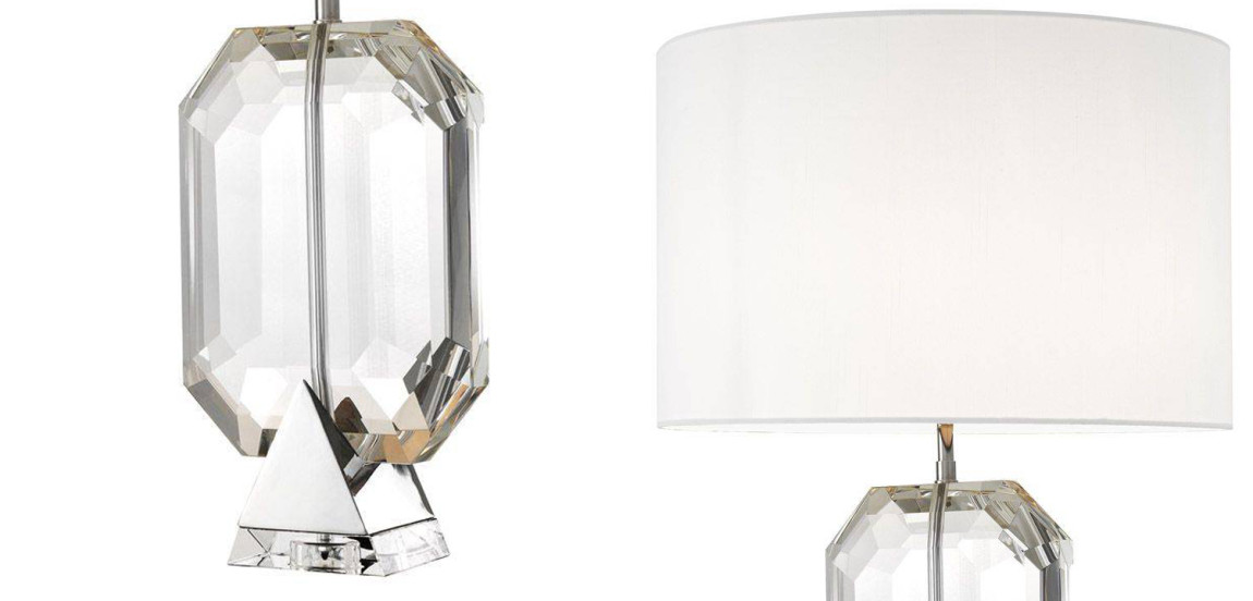 Настольная лампа Eichholtz Table Lamp Emerald Nickel & white