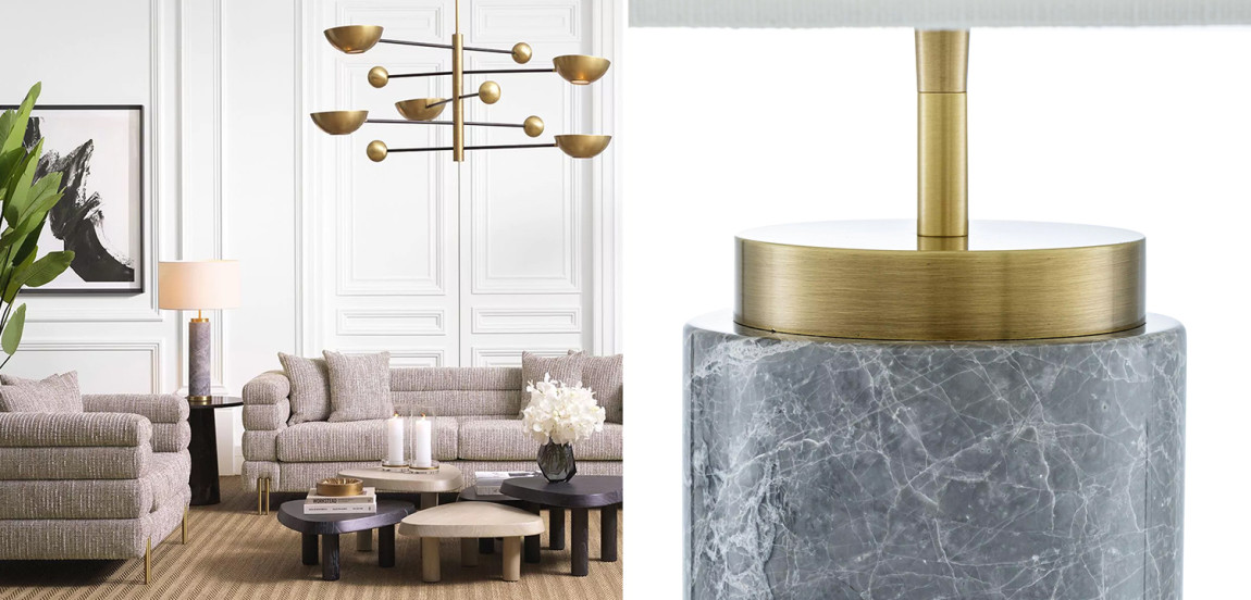 Настольная лампа Eichholtz Table Lamp Lxry Grey Marble