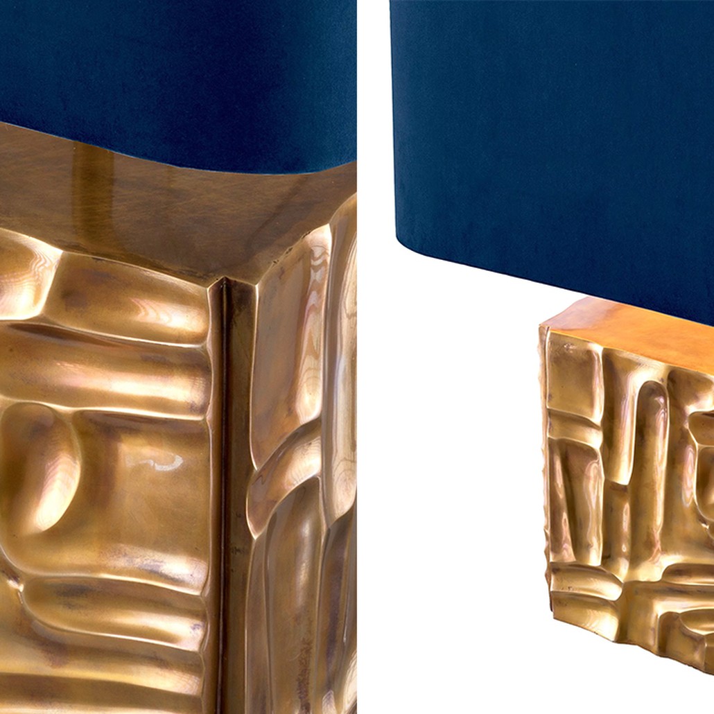 Настольная лампа Eichholtz Table Lamp Oregon Blue Velvet