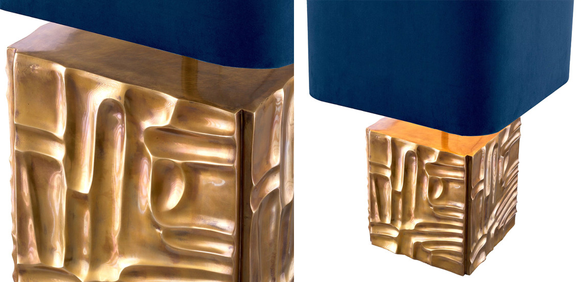 Настольная лампа Eichholtz Table Lamp Oregon Blue Velvet