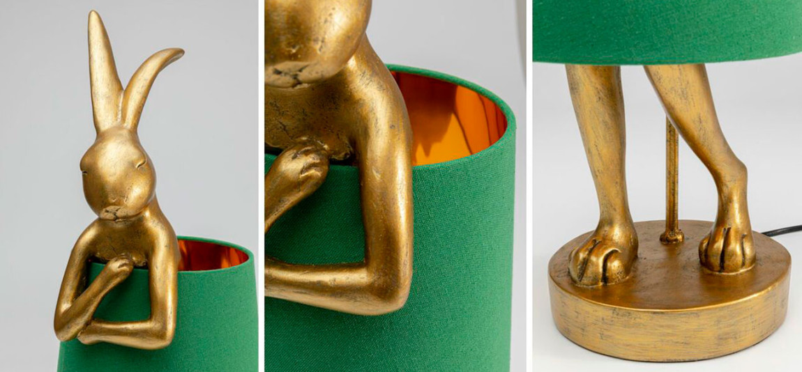 Настольная лампа Golden Hare/ green lampshade