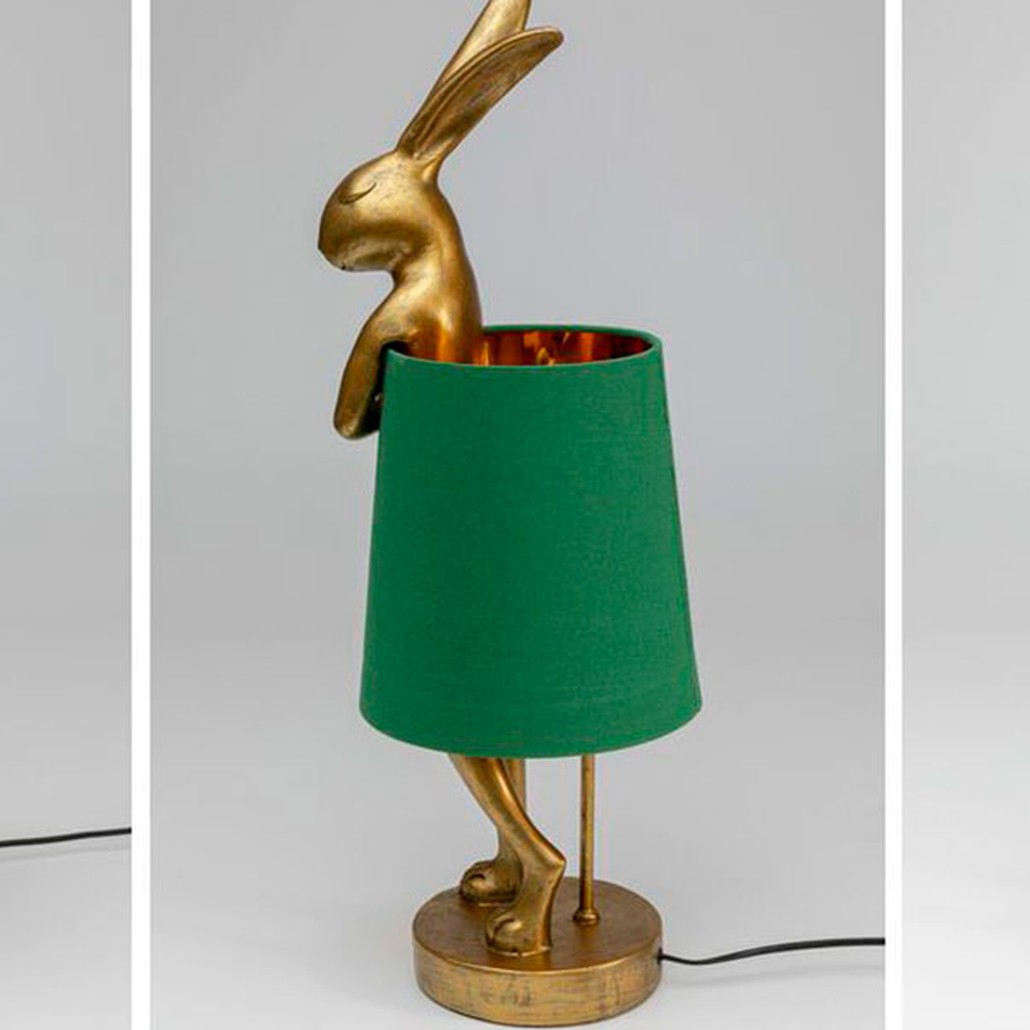 Настольная лампа Golden Hare/ green lampshade