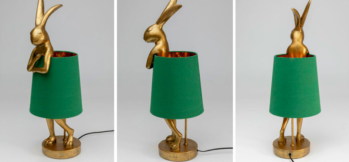 Настольная лампа Golden Hare/ green lampshade