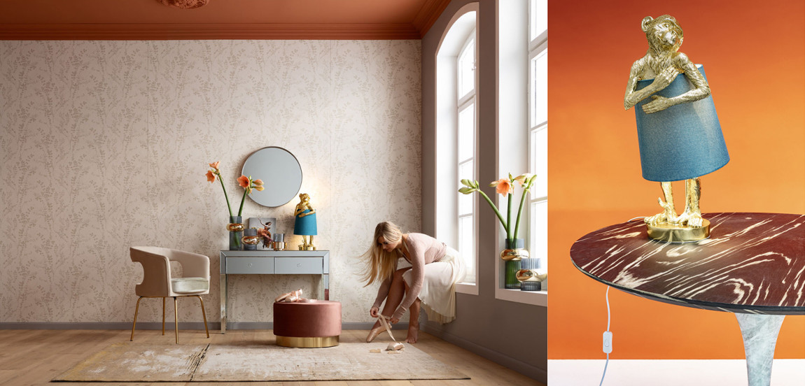 Настольная лампа Golden Monkey Hugging Lampshade