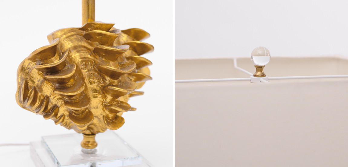 Настольная лампа Golden Shell Table Lamp с абажуром