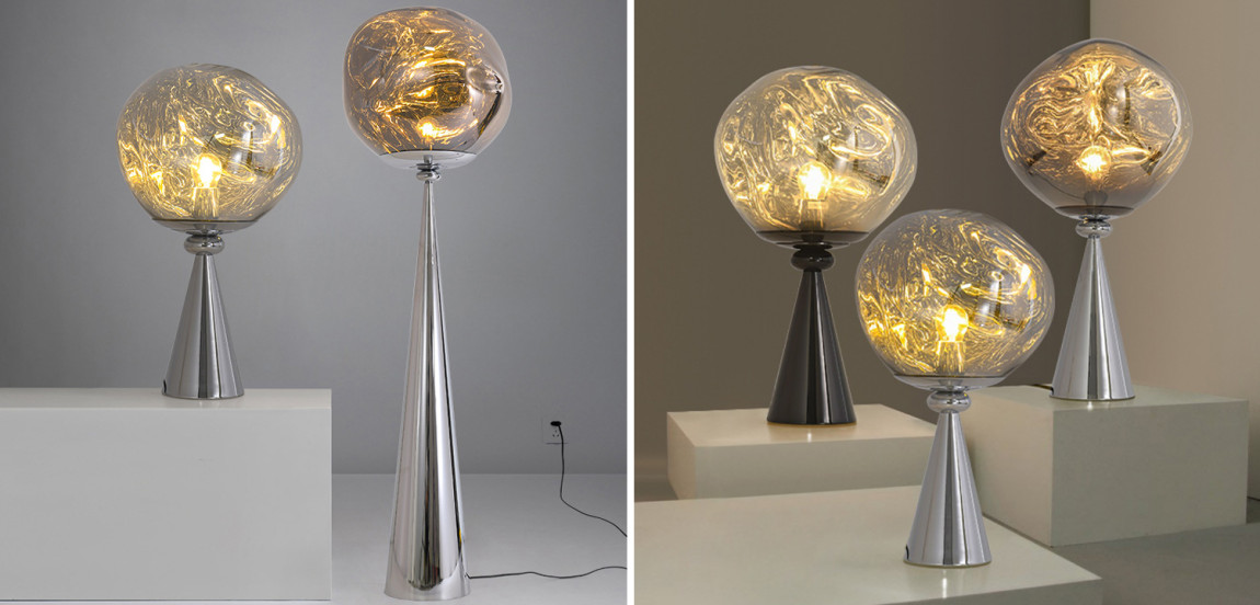 Настольная лампа Kaine Glass Metal Table Lamp