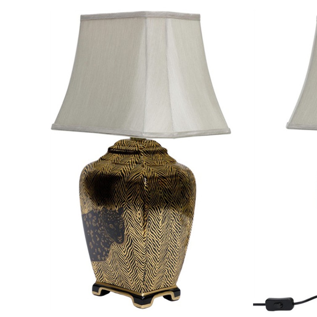 Настольная лампа Leopard Table lamp black and gold