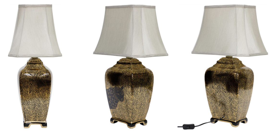 Настольная лампа Leopard Table lamp black and gold