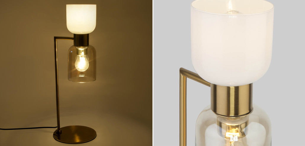 Настольная лампа Light maker studio white and smok brass