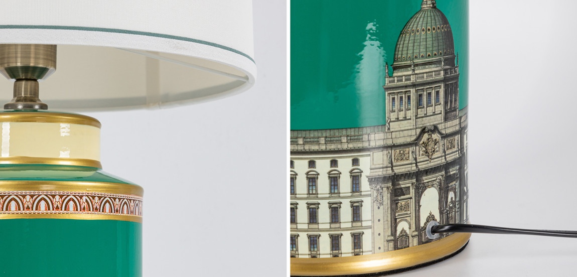 Настольная лампа Old Town Green Lampshade