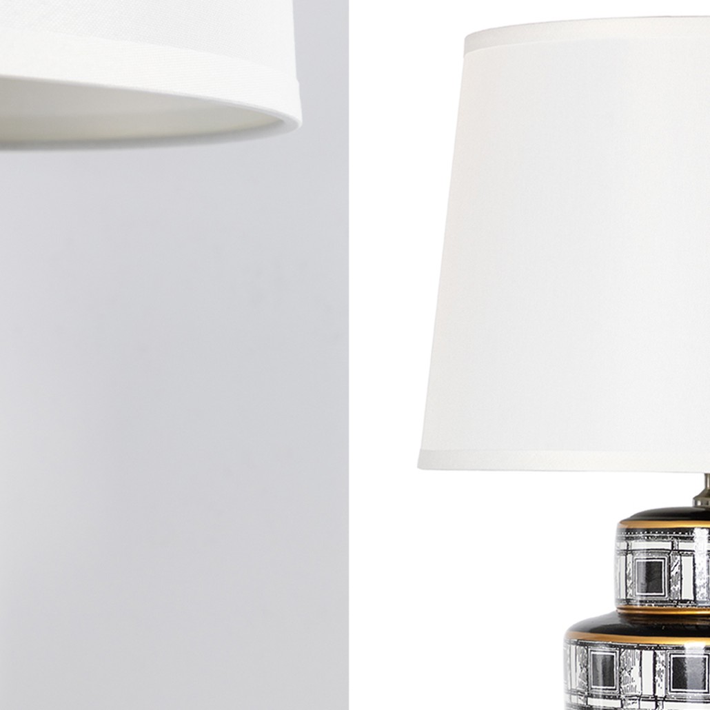 Настольная лампа Old Town Lampshade Black White