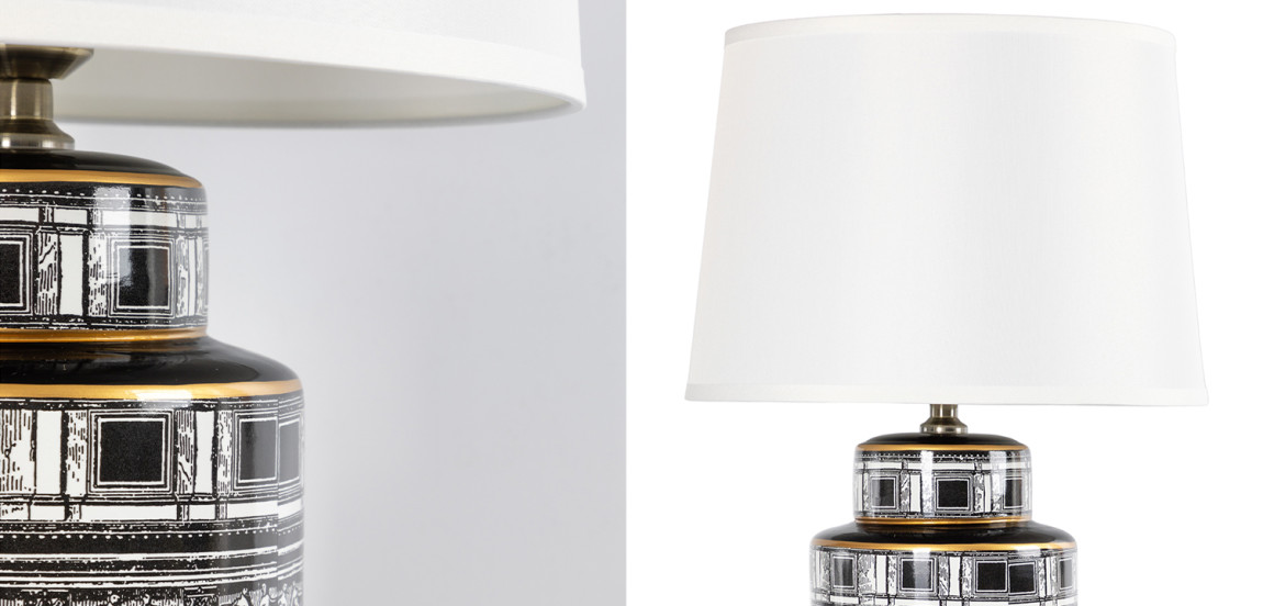 Настольная лампа Old Town Lampshade Black White